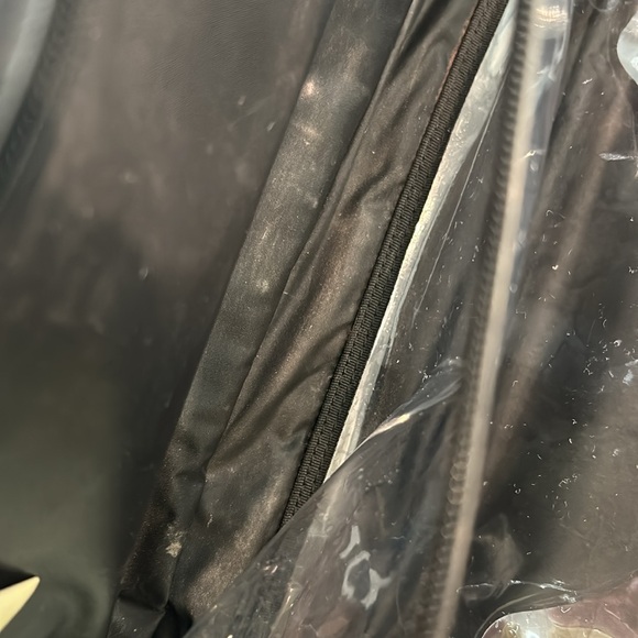 Kate Spade New York Black Silver Striped Cosmetic Travel Bag Pouch Zip Around - Picture 5 of 12